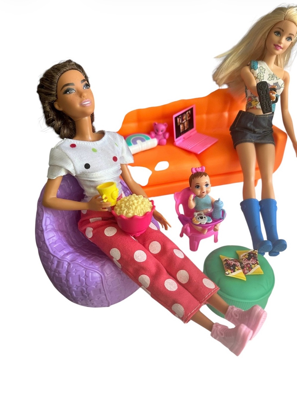 Barbie Style Doll Playset with furniture, clothes, and accessories
